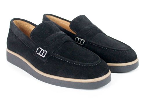 Mocasini damă din piele întoarsă naturală maro deschis – Vero Lume