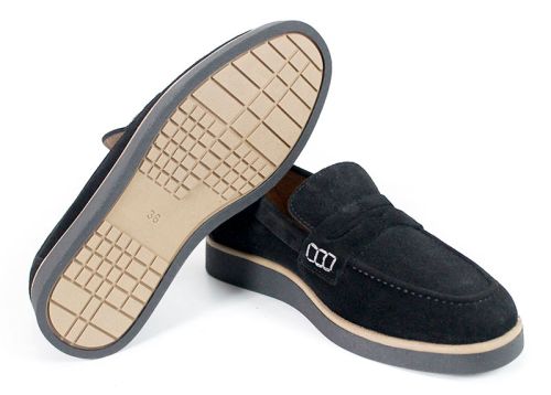 Mocasini damă din piele întoarsă naturală maro deschis – Vero Lume