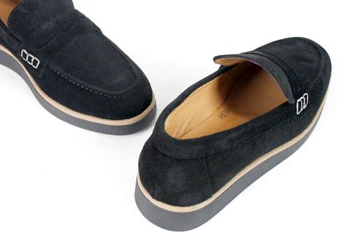 Mocasini damă din piele întoarsă naturală maro deschis – Vero Lume