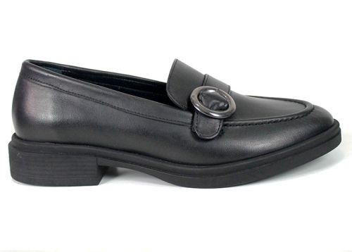 Mocasini damă Isabella Romano din piele naturală – negri, cu talpă ușoară