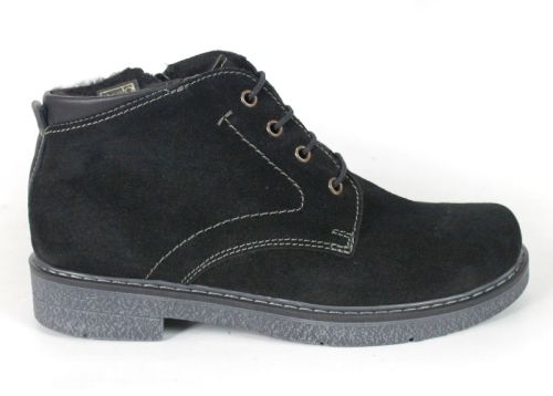 Women's Winter Clark Boots in Black Genuine Suede – Vert Élégant