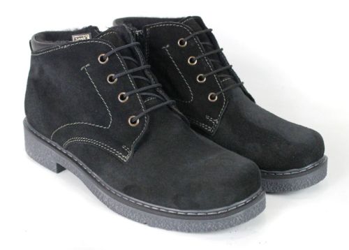 Women's Winter Clark Boots in Black Genuine Suede – Vert Élégant