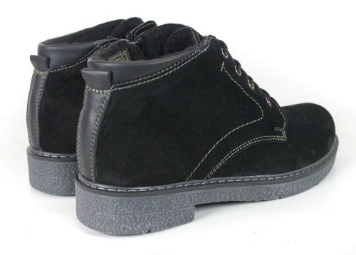 Women's Winter Clark Boots in Black Genuine Suede – Vert Élégant