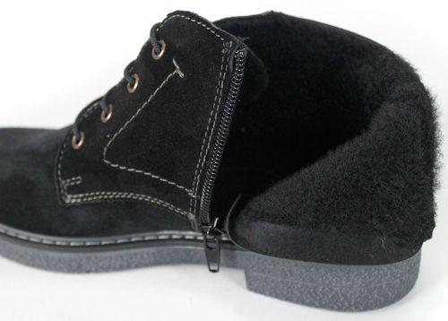Women's Winter Clark Boots in Black Genuine Suede – Vert Élégant