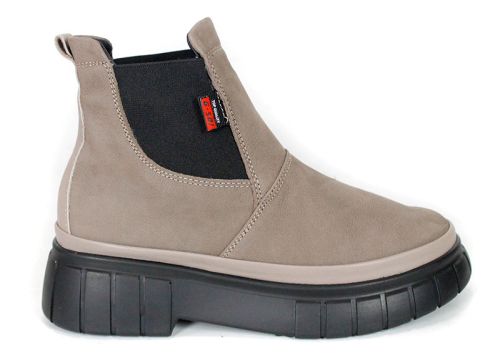 Mila Savelli women's sporty genuine nubuck ankle boots in mink