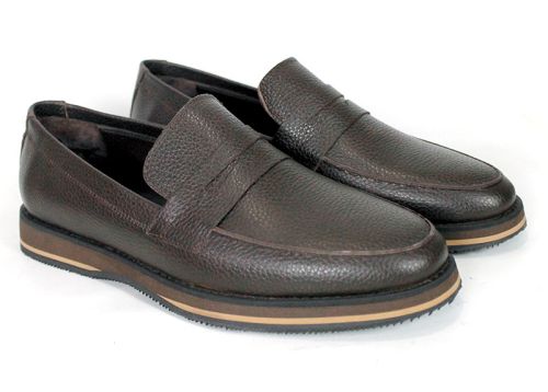 Enzo Marchelli – Men's Loafers in Brown Genuine Leather