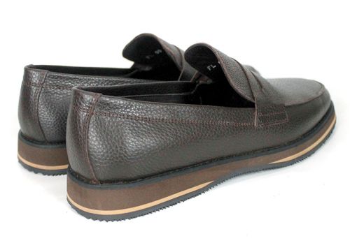 Enzo Marchelli – Men's Loafers in Brown Genuine Leather