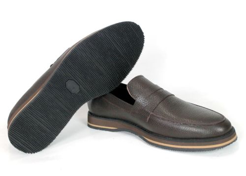 Enzo Marchelli – Men's Loafers in Brown Genuine Leather