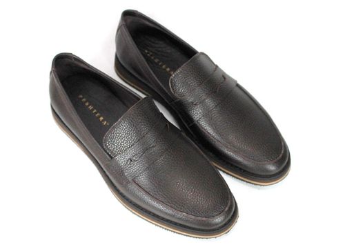 Enzo Marchelli – Men's Loafers in Brown Genuine Leather