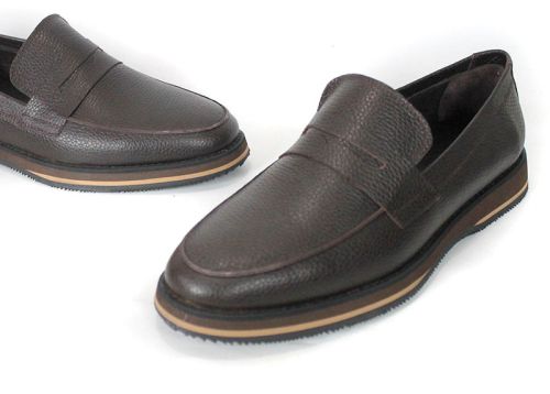 Enzo Marchelli – Men's Loafers in Brown Genuine Leather