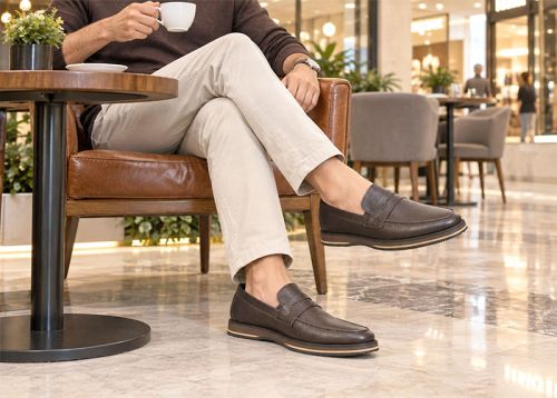 Enzo Marchelli – Men's Loafers in Brown Genuine Leather