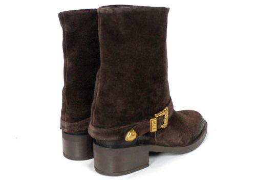 Camilla Roversi – Women's Boots in Dark Brown Genuine Suede