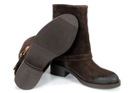 Camilla Roversi – Women's Boots in Dark Brown Genuine Suede