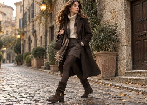 Camilla Roversi – Women's Boots in Dark Brown Genuine Suede