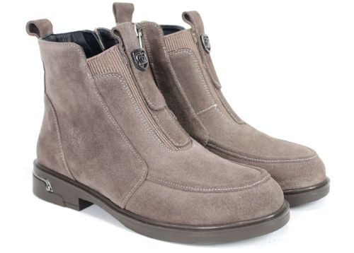 Women's Mink Suede Ankle Boots with Warm Lining Emilia Soriano