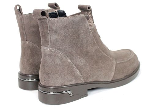 Women's Mink Suede Ankle Boots with Warm Lining Emilia Soriano