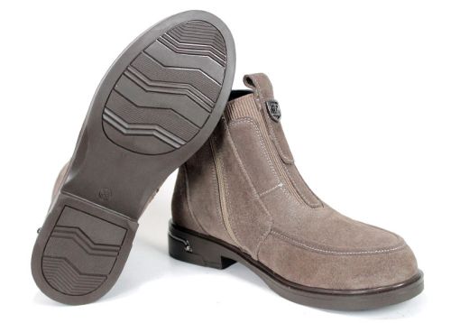 Women's Mink Suede Ankle Boots with Warm Lining Emilia Soriano
