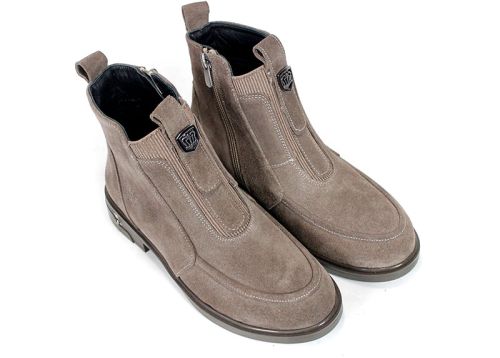 Women's Mink Suede Ankle Boots with Warm Lining Emilia Soriano