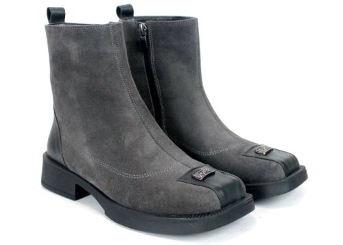 Bianca Morelli – Women’s Extravagant Genuine Suede Boots in Anthracite
